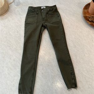 Paige army green Hoxton Ankle Skinny jean